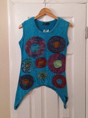 NWT Leopards & Roses Hippie Boho Tank Top Size L